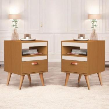 Imagem de Kit Mesa Cabeceira 2 Unidades Ype Off White Ype - Drop de Casa