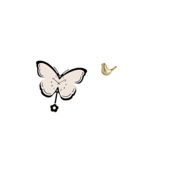 Imagem de Fenteer Relógio de Parede de Borboleta em Acrílico, Decorativo, Anti-taque, para Escritório, Sala de Jantar, Quarto Infantil, Fazenda, Pássaros Dourados