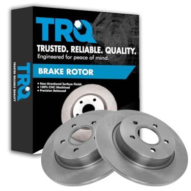 Imagem de TRQ Par de rotores de freio a disco do lado do motorista e do passageiro traseiro compatível com Volvo S40 C70 V50 C30