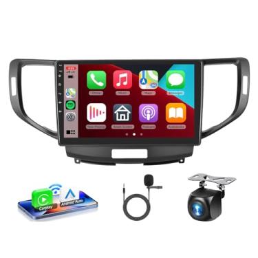 Imagem de [8 Core 4G + 64G] Rádio automotivo para Acura TSX 2009-2014/Honda Spirior 2009-2013/Honda Accord 2008-2012 com Carplay sem fio/Android Auto, tela sensível ao toque de 9 polegadas com GPS, SWC, DSP +