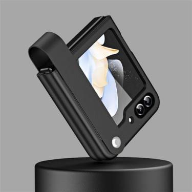 Imagem de Bolsa capa de telefone para samsung galaxy z flip 5 flip4 flip3 flip 3 4 flip5 zflip5 proteção dobrável funda, preto, para samsung z flip 4