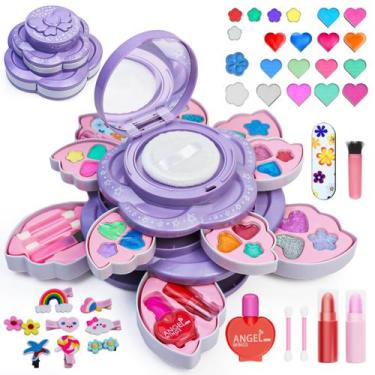 Imagem de Kit de maquiagem siopal para crianças e meninas, lavável 37 unidades d