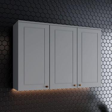 Imagem de Armário Aéreo De Cozinha 120 Cm 3 Portas Americana Henn Cinza