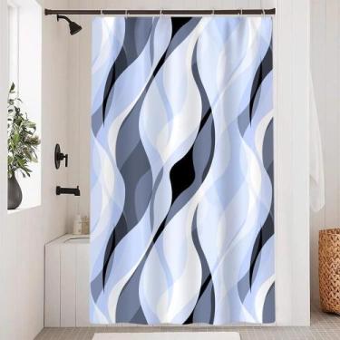 Imagem de Cortina de chuveiro Ruelvth azul claro moderna abstrata 120x180cm