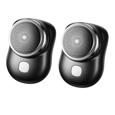 Imagem de Barbeador elétrico de bolso - à prova d'água e Anti-carga tipo C(Preto-2PCS)