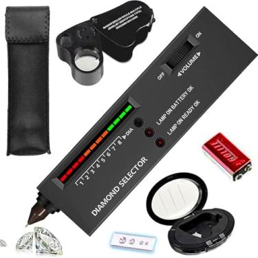 Imagem de Yhkj Testador de diamante de alta precisão + 30 x 60 x lupa iluminada para os olhos de joias mini led dobrável, detector de diamantes de joias Y-sss1 0