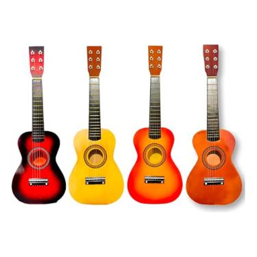 Imagem de Violão Infantil de Madeira, 58cm de Altura, Cordas de Aço, com Paleta e Corda Reserva, para Crianças
