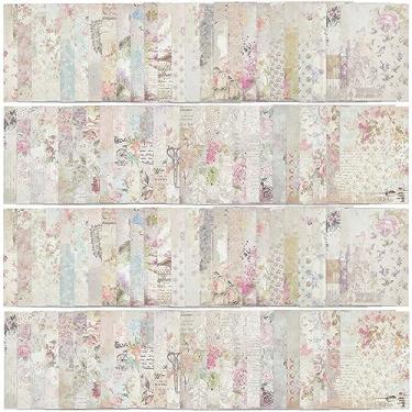Imagem de 100 folhas, 50 estilos, flores, papel para scrapbook, 14 x 10 cm, tema floral, vintage, papel de artesanato, bloco de cartolina para fazer cartões de origami faça você mesmo, scrapbook, moldura, álbum