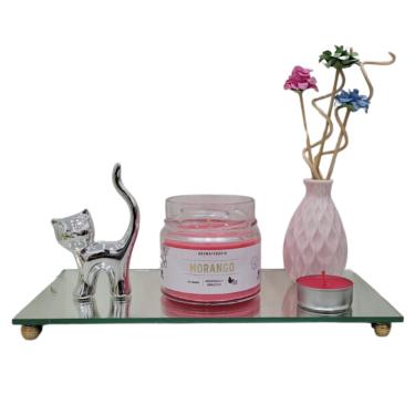 Imagem de Kit Amor Aromatizador Ambiente Velas e Vaso Difusor 5 Peças