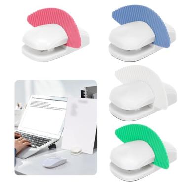 Imagem de 4 suportes de documentos para digitação, suporte de papel de plástico, leve, grampo de documentos de mesa com almofada antiderrapante para casa, escola, escritório (multicolorido, 4)