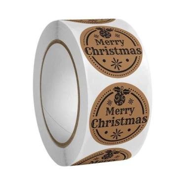 Imagem de Adesivos De Natal Em Papel Kraft 500pcs 1polegada Para Cartões, Caixas