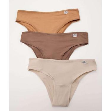 Imagem de Kit 3 Calcinhas Biquíni DelRio-26013, Marrom, Bege, M