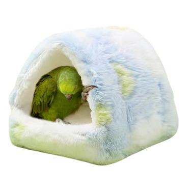 Imagem de Cama de pássaro para gaiola | Aconchego térmico para pássaros de pelúcia de inverno | Cama de conure confortável, para beija-flor, papagaio, periquito, calopsita, conure, canário, caique