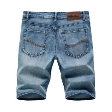 Imagem de Shorts De Jeans Slim Fit Masculinos Verão 2024 Clássico Preto Azul Fin