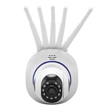 Imagem de Semme Câmera de Segurança Sem Fio Wi-Fi, Design de 5 Antenas para Sinal Aprimorado, Conversa Bidirecional, Visão Noturna Interna e Externa, Com Alto-falante Com Microfone, para
