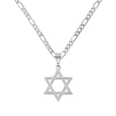 Imagem de Cordão Masculino 60cm Figaro Masculino + Pingente Estrela De Davi