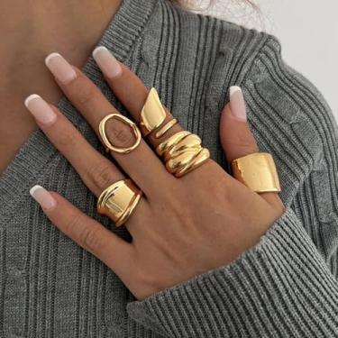 Imagem de Conjunto de anéis empilháveis para mulheres, anéis de articulação ajustáveis, joias modernas, anéis de empilhamento minimalistas modernos, anéis elegantes para mulheres, presentes de amizade para