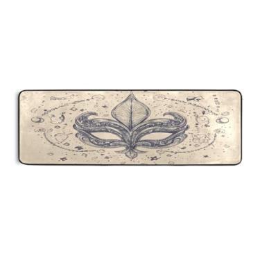 Imagem de Burbuja Tapete de corrida retrô de carnaval 61 x 183 cm, tapete lavável antiderrapante com suporte de borracha, tapete para sala de estar, corredor, decoração de casa