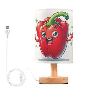 Imagem de Joisal Lindo abajur noturno de pimenta para quarto, abajur de linho de mesa pequeno, lâmpadas de sala de estar, reforma da casa