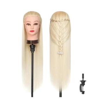 Imagem de Cabeça De Manequim De Cabelo Longo Para Treinamento De Cabeleireiro, M