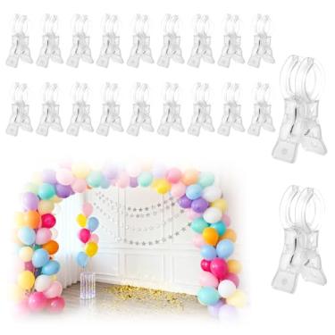 Imagem de Sinbana Conjunto de 20 Presilhas para Arco de Balões, Presilhas Molas Grandes em Plástico Transparente para Decoração Arcos Balões Grinaldas Aniversários Casamentos e Noivados