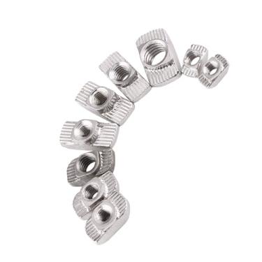 Imagem de Ymiko Porca Ranhura T Com Cabeça de Martelo, Aço Carbono Niquelado, para Perfis de Extrusão de Alumínio (Padrão europeu tipo 20-M5*10 * 6)