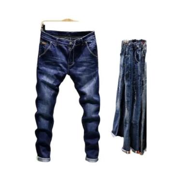 Imagem de Calças Jeans De Algodão Slim-fit Rasgadas E Desgastadas Para Homens Es