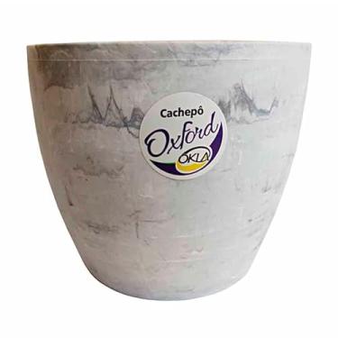 Imagem de Vaso Okla Oxford Carrara Branco para Jardim - 1,8 L