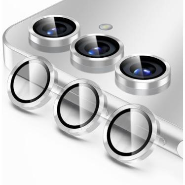 Imagem de PASNEW Protetor de lente de câmera para Samsung Galaxy S25 Ultra, vidro temperado HD ultrafino individual com borda de alumínio, dureza 9H, 1 conjunto, transparente