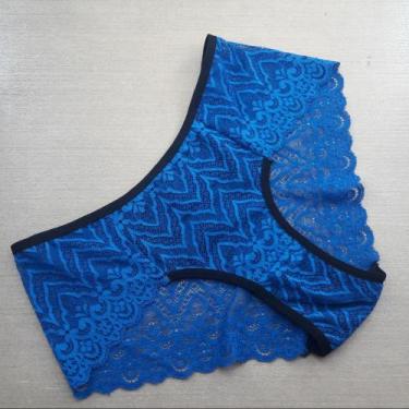 Imagem de Calcinha de Renda Cor:Viés Preto/Azul AtalaiaTamanho:M - De Prazer, Vi
