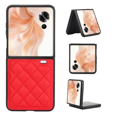 Imagem de Capa para celular Honor Magic V, couro macio com padrão luxuoso, antichoque, fina, estilo moderno (vermelho)