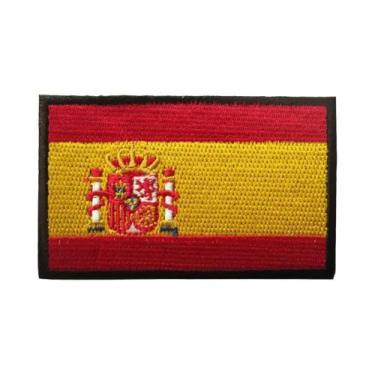 Imagem de Emblema Tático Militar Bordado Da Bandeira Da Espanha Com Fecho De Gan