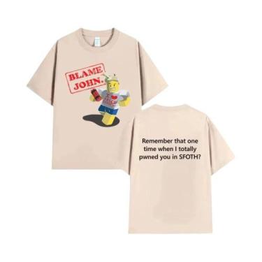 Imagem de Camiseta Engraçada Blame John Meme Para Homens E Mulheres, Algodão, Ma