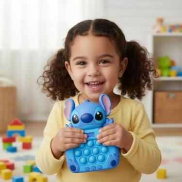 Imagem de Jogo Brinquedo Pop It Stitch Educativo Gamer Infantil Com Luz Para Cri