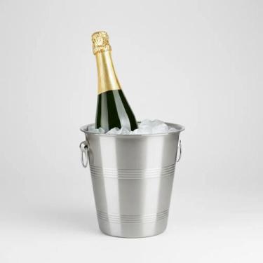 Imagem de Balde Gelo Champagne Cerveja Bebidas Cozinha Inox Premium Cinza Inox P