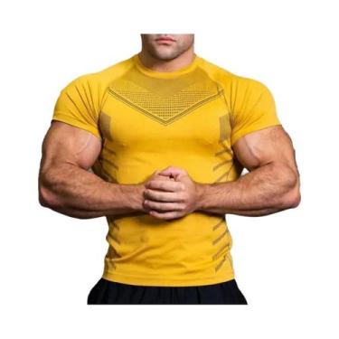 Imagem de Camiseta De Compressão Masculina De Secagem Rápida Para Academia, Mang