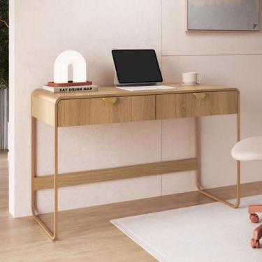 Imagem de Escrivaninha Orgânica 2 Gavetas 125cm Pé Metal Luna Móvel na Caixa - M