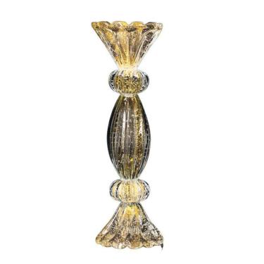 Imagem de Castiçal Em Cristal Murano Com Ouro 24 K São Marcos 45cm