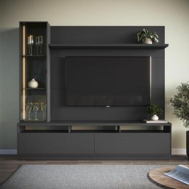 Imagem de Estante Home para Tv 65 Polegadas 183cmx200cm com Led 3200 Cristaleira