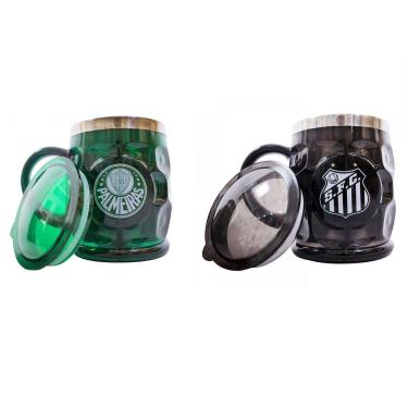 Imagem de Kit 2 Canecas Térmica Relevo 500ML Rivais Palmeiras X Santos-Unissex