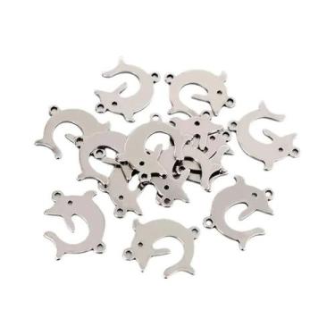 Imagem de Pingentes De Aço Inoxidável 316 (20 Peças) - Não Desbota, Com Argolas 