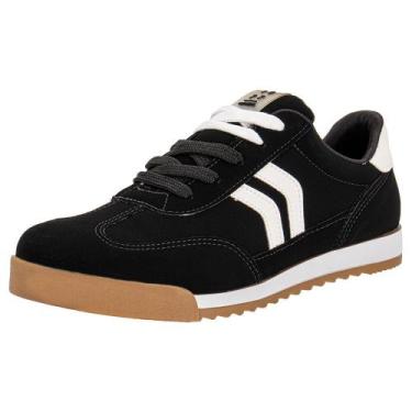 Imagem de Tênis feminino casual via marte 237001, Preto, Nobuck, 36
