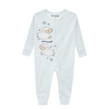 Imagem de Macacão Longo Bebê Menino Listrado Ovelha - Brandili Baby, P