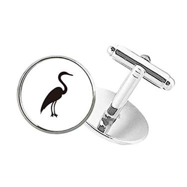 Imagem de DIYthinker Abotoaduras de pino com clipe de botão redondo preto e cinza