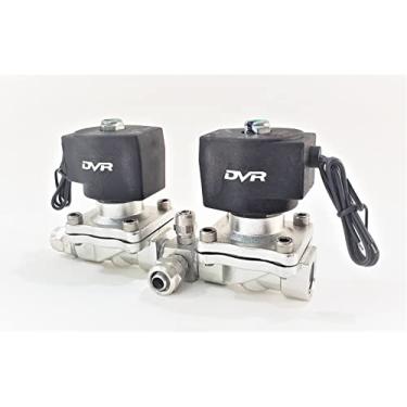 Imagem de Pack de 2 Válvulas Solenoides 1/2 Pol DVR INOX 12v Ou 24v Para Suspensão A Ar (Tensão da Bobina: 12Vcc)