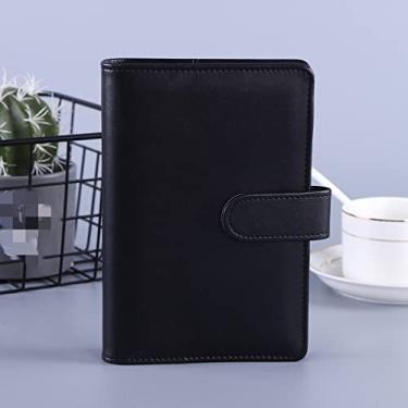 Imagem de A6/A5 PU couro DIY capa de caderno agenda agenda planejador capa papel papelaria escolar, preto, A5
