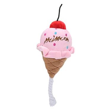 Imagem de Pet Ice Cream Brinquedos de pelúcia Filhote de cachorro chiar brinquedo Slow Rising Kawaii Cute Squishies Sorvete Comida Brinquedo Mastigar Ice Cream Cone Soft Play Sound Brinquedos (Rosa)