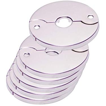 Imagem de Flange dividida para piso e placa de teto, serve para tubo galvanizado IPS de 3/8 polegadas ou tubo de cobre de 1/2 polegada, acabamento cromado (pacote com 6)