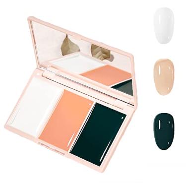 Imagem de Yajun Esmalte de unhas sólido de 3 cores, conjunto de paleta de sombra de olhos, primavera, verão, kit de manicure de beleza, pintura de unhas altamente pintada, 30 g, A, 10,7 * 6,3 cm