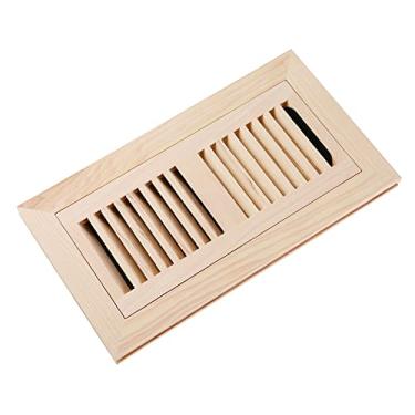 Imagem de Homewell – Registro de piso de madeira, ventilação de montagem nivelada com amortecedor, 10 x 25 cm, sem acabamento, 4x10 Inch with Damper, Hickory